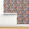 Botanical Chintz Florals Watercolor Poppies Orange Poppy Hand Drawn Vines Custom Removable Wallpaper by Spoonflower Peel & Stick Wallpaper 2FT Wide